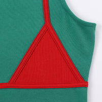 Bikini Bod Crop Top Green/Red