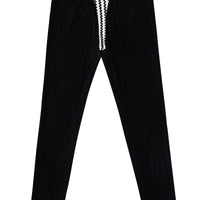 Criminal Crotch Thong Velvet Leggings Black/White