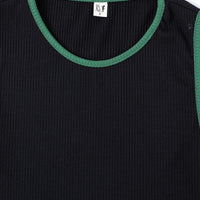 Tencel Rib Crop Tank Black Asymmetrical Christmas