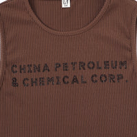 CHINA PETROLEUM Tencel Rib Crop Tank