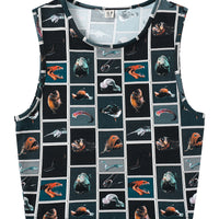 Cute Fish Stretchy Crop Tank