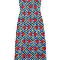 Floral Plaid Mesh Revenge Midi Dress