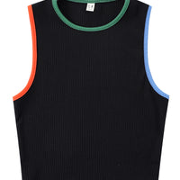 Tencel Rib Crop Tank Black Primary
