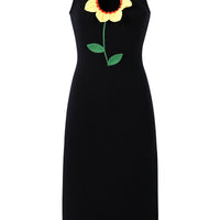 Daisy Cut Out Tencel Rib Dress