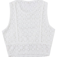 Bikini Bod White Lace Rosette Crop Tank