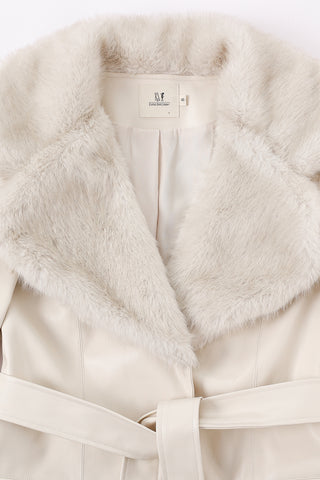 Penny Coat Plant Leather Ivory