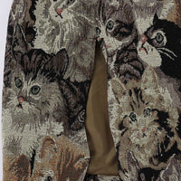 Cats Tapestry Ink Stain Mini Skirt