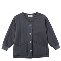 Survival Linen Quilted Jacket Charcoal