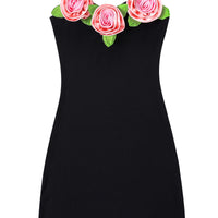 6 Pink Roses Mini Tencel Rib Dress