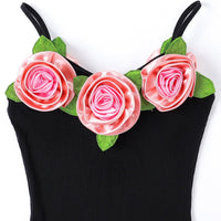 6 Pink Roses Mini Tencel Rib Dress