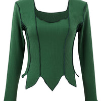 Green Leaf Tencel Rib Long Sleeve