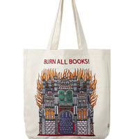 BURN ALL BOOKS Embroidered Tote Bag