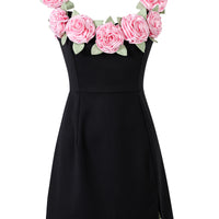 Pink Rose Prom Mini Dress
