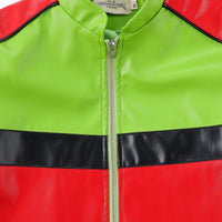 Faux Plant Leather Racecar Driver Crop Jacket