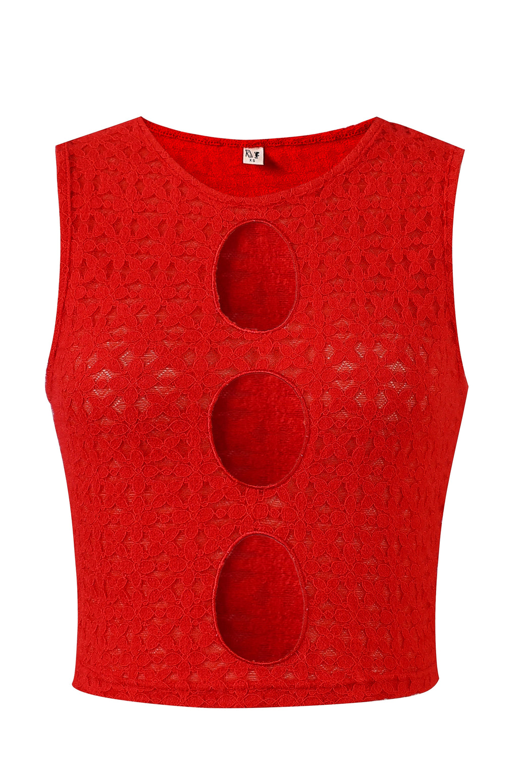 3 Hole Punch Red Lace Crop Tank – Fashion Brand Company