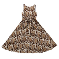 Farm Chores Midi Dress MONA PRINT Linen
