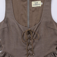 Farm Chores Mini DUSTY BROWN Linen