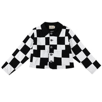 Chessboard Quilted Crop Scrap Patch Jacket