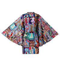 AI Collage Velvet Moth Mini Dress