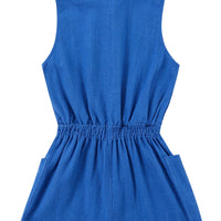 French Blue Linen Gym Class Romper