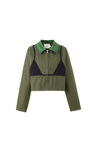 Bikini Bod Canvas Construction Crop Jacket