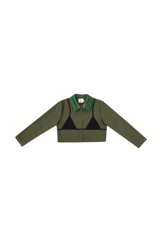 Bikini Bod Canvas Construction Crop Jacket