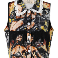SUMMER LOVE Linen Tank Biker Fire