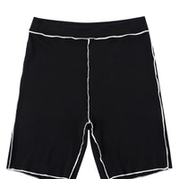 Tencel Rib Black Bike Shorts