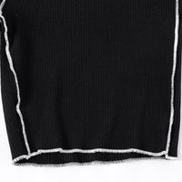 Tencel Rib Black Bike Shorts