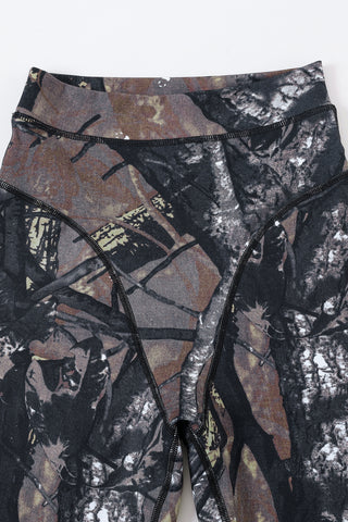 4 left - Forest Camo Thong Yoga Leggings
