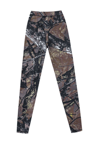 4 left - Forest Camo Thong Yoga Leggings