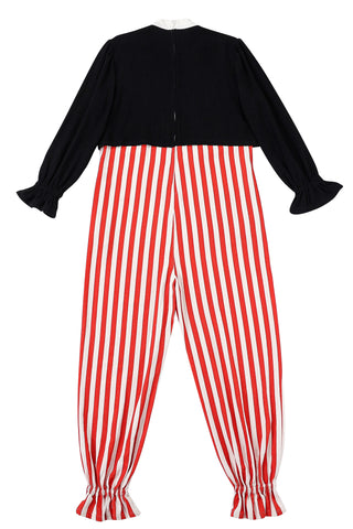 Striped Bowtie Clown Jumpsuit