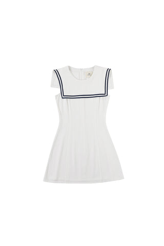 MISTAKE Sailor Dress Soft Linen White Micro Mini