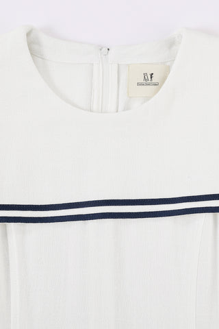 MISTAKE Sailor Dress Soft Linen White Micro Mini