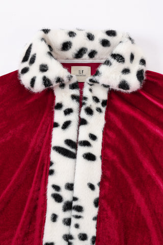 Kids's Faux Fur Red Velvet King Cape