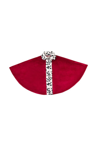 Kids's Faux Fur Red Velvet King Cape