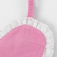 Pink heart Smocked Linen Crop Top