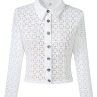 White Lace Long Sleeve Blouse