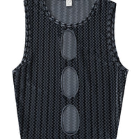 3 Hole Punch Velvet Crop Tank Dark Gray