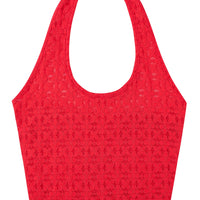 Red Lace Halter Top