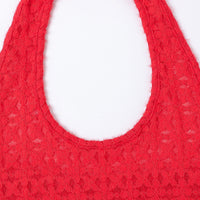 Red Lace Halter Top
