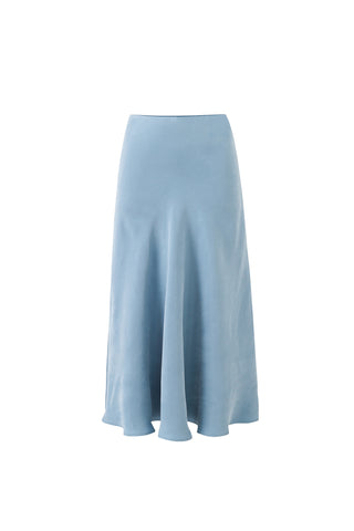 Japanese Cupro Bias Cut Skirt Ice Blue