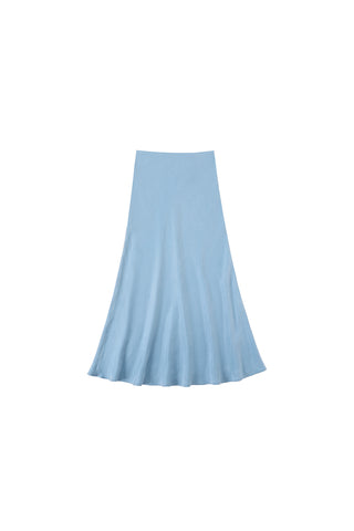 Japanese Cupro Bias Cut Skirt Ice Blue