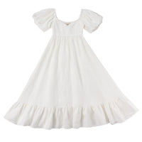 White Linen Prairie Dress