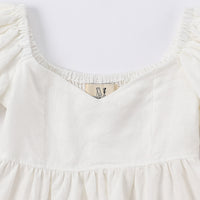 White Linen Prairie Dress