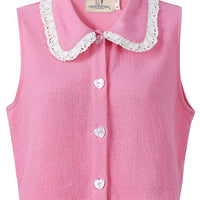 SUMMER LOVE linen Tank Pink