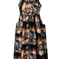 Breeze on My Genitals Linen Dress in Biker Fire