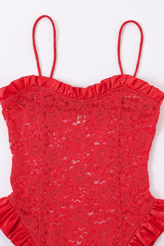 5 left - The Acrobat Red Lace Teddy