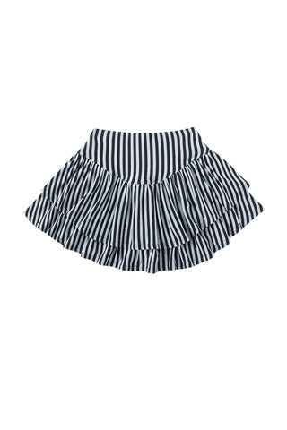 Black and white striped skirt on a white background