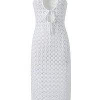 Hole-y White Lace Midi Dress